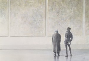 Mann und Frau in einer Kunstgalerie